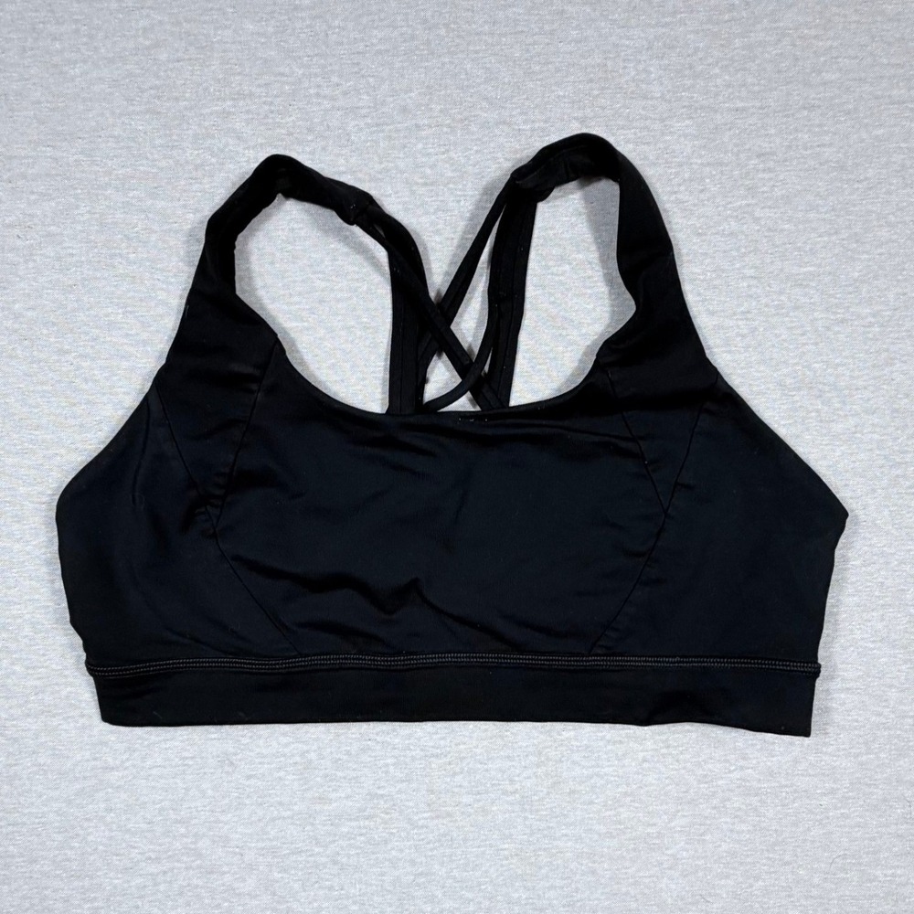 Lululemon Free To Be Serene Bra Black Strappy Back Yoga Gym Sports Bra Size 12